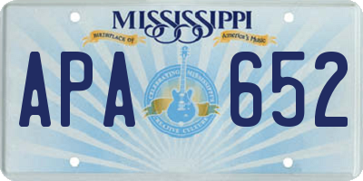 MS license plate APA652