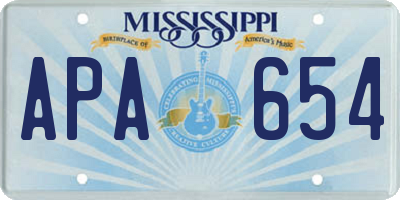 MS license plate APA654