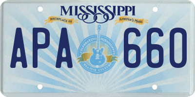MS license plate APA660