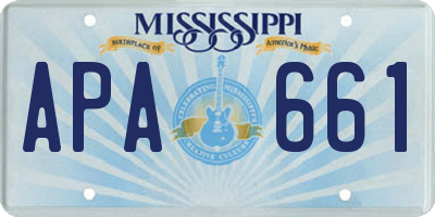 MS license plate APA661