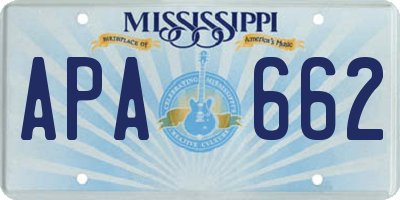 MS license plate APA662