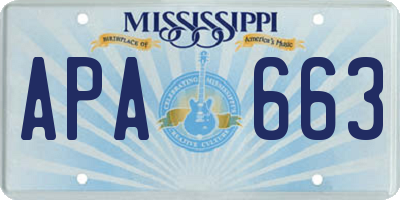 MS license plate APA663