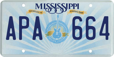 MS license plate APA664