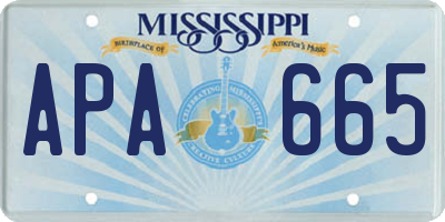 MS license plate APA665