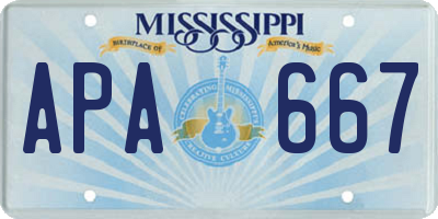 MS license plate APA667