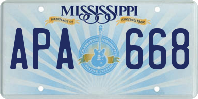 MS license plate APA668