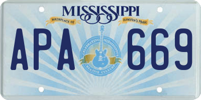 MS license plate APA669