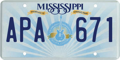 MS license plate APA671
