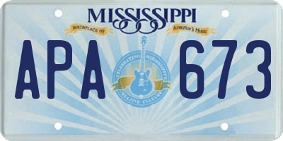 MS license plate APA673