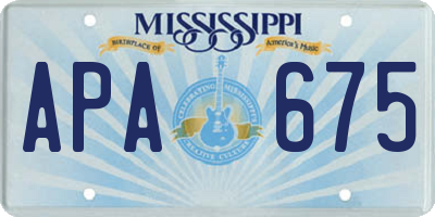 MS license plate APA675