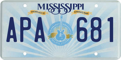 MS license plate APA681