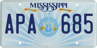 MS license plate APA685