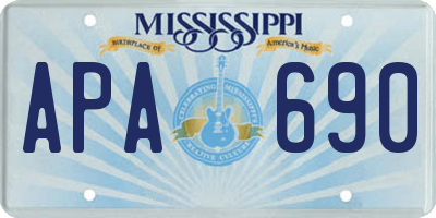 MS license plate APA690