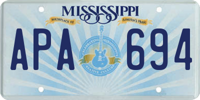 MS license plate APA694