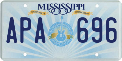 MS license plate APA696