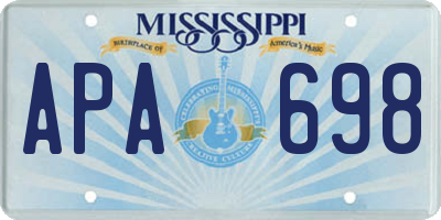 MS license plate APA698