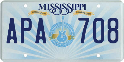 MS license plate APA708