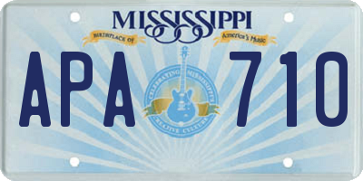 MS license plate APA710