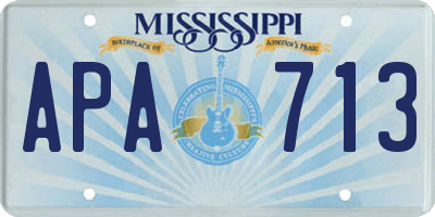 MS license plate APA713