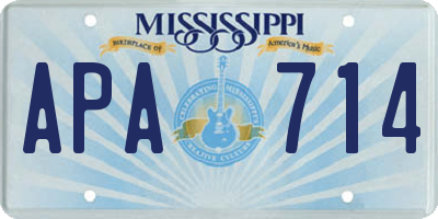 MS license plate APA714