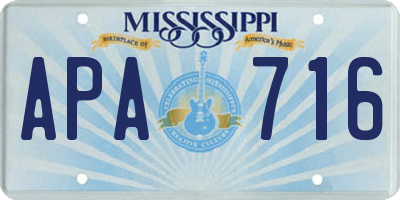 MS license plate APA716