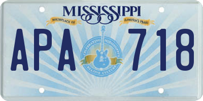 MS license plate APA718