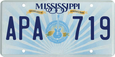 MS license plate APA719