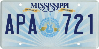 MS license plate APA721
