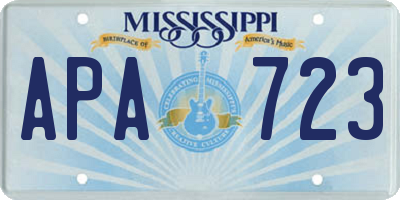 MS license plate APA723