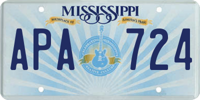 MS license plate APA724