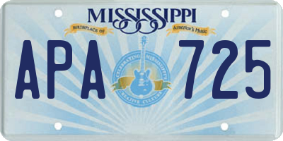 MS license plate APA725