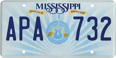 MS license plate APA732