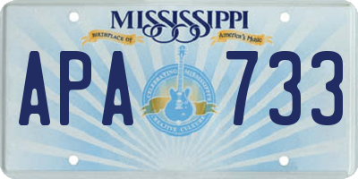 MS license plate APA733