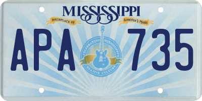 MS license plate APA735