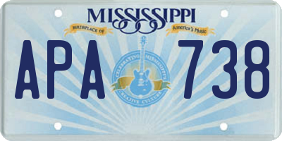 MS license plate APA738