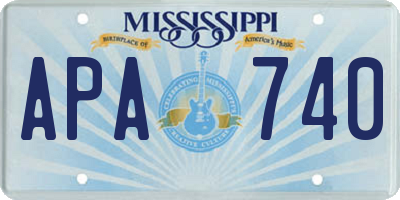 MS license plate APA740