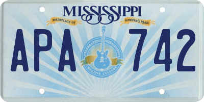 MS license plate APA742