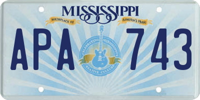 MS license plate APA743