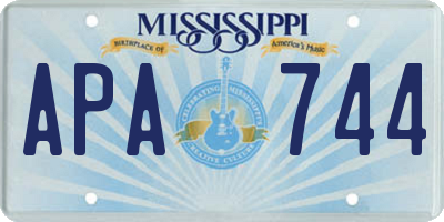 MS license plate APA744