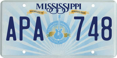 MS license plate APA748