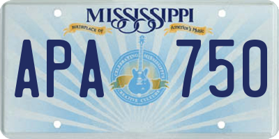 MS license plate APA750