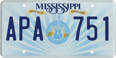 MS license plate APA751