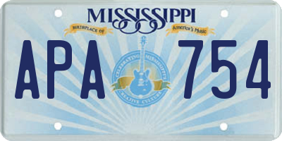 MS license plate APA754
