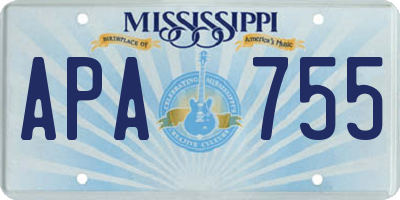MS license plate APA755