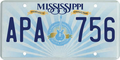 MS license plate APA756