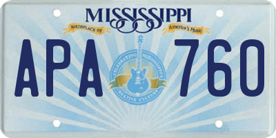 MS license plate APA760
