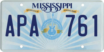MS license plate APA761