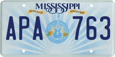 MS license plate APA763