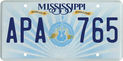 MS license plate APA765