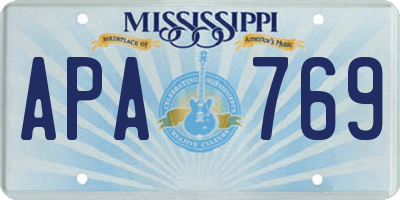 MS license plate APA769